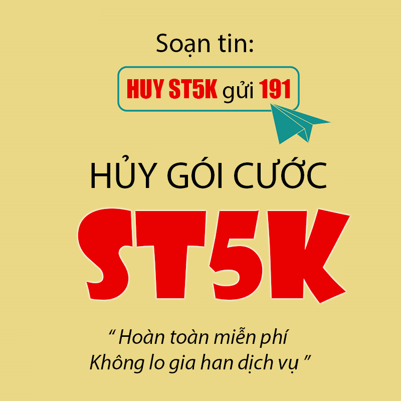 Cách hủy gói data ST5K