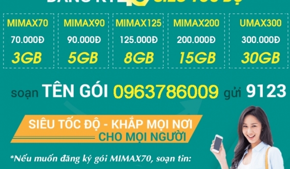 Các gói cước 4G Viettel giá rẻ theo tháng